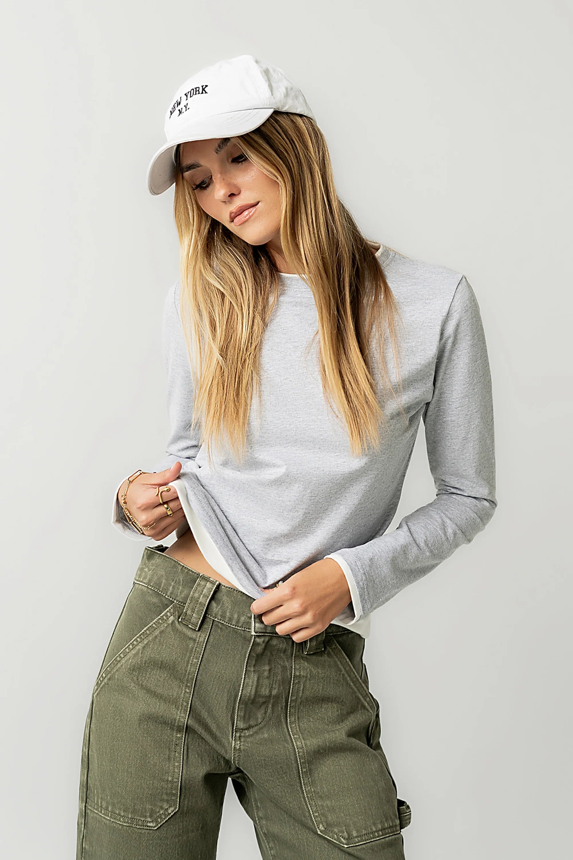 Destiny Double Layer Top in Grey