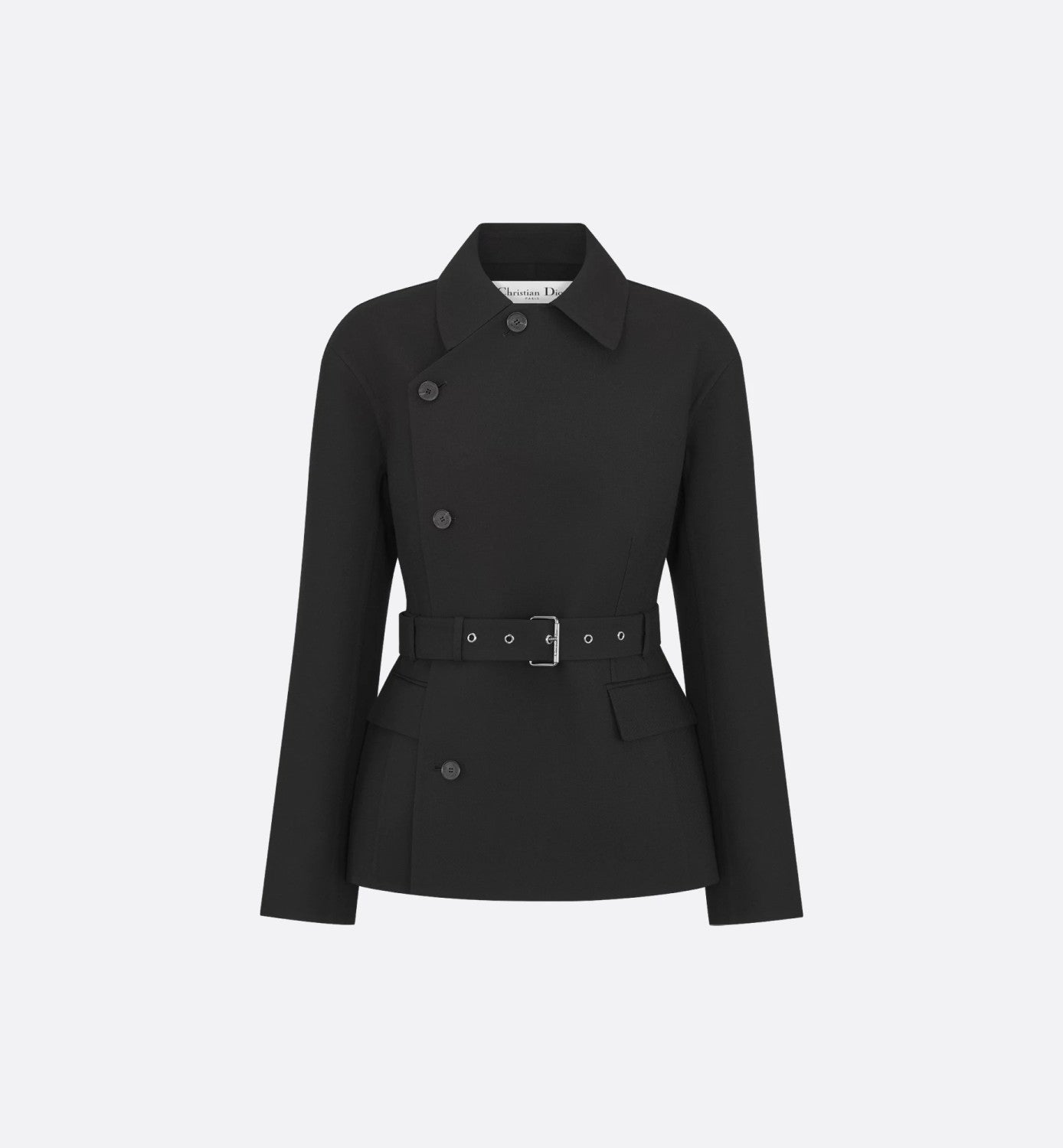 Dior Women's Spring/Autumn Silk-Blend Solid Color Belted Lapel Single-Breasted Slim-Fit Long-Sleeved Blazer Jacket Ngvp #2271