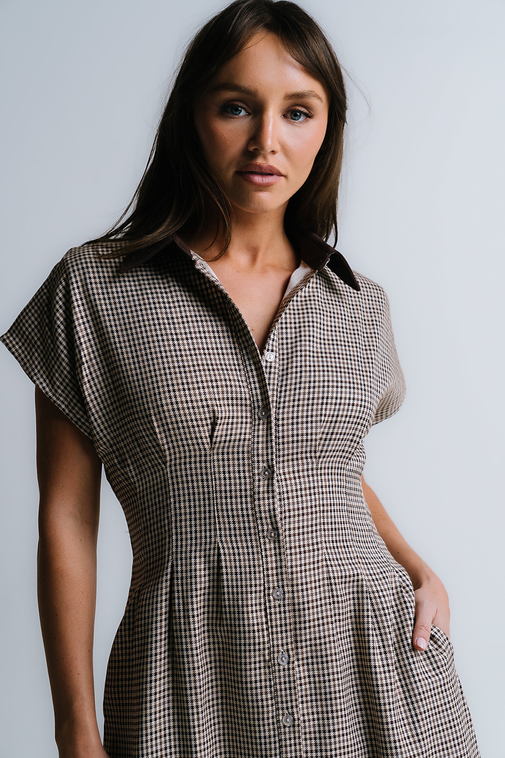 Andie Houndstooth Maxi Dress