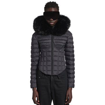 Balenciaga Women's Hooded Corseted Puffer Black #333731