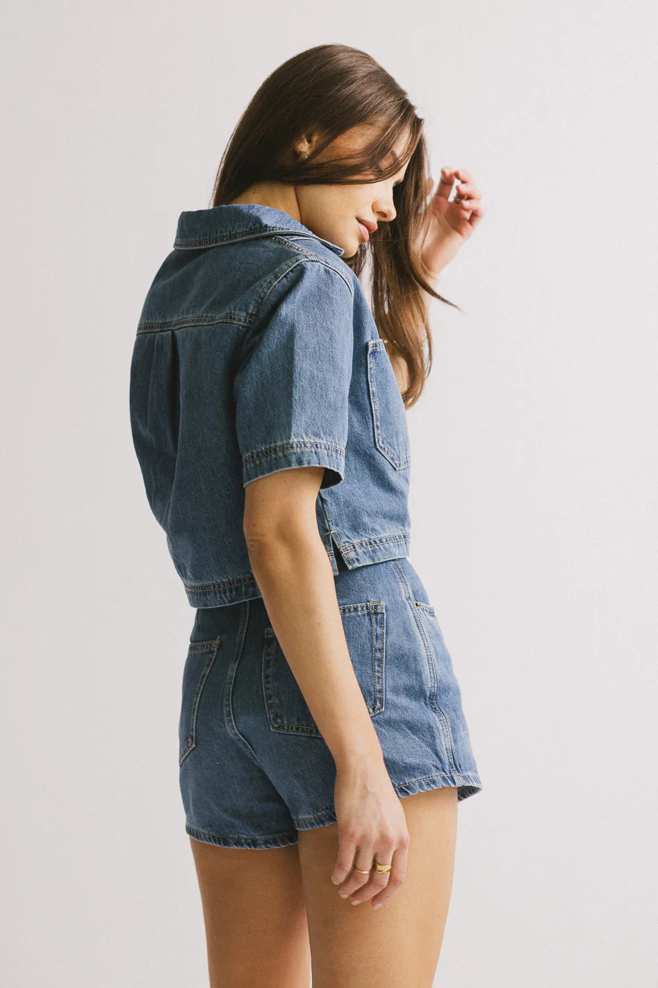 Gretta Collared Denim Top