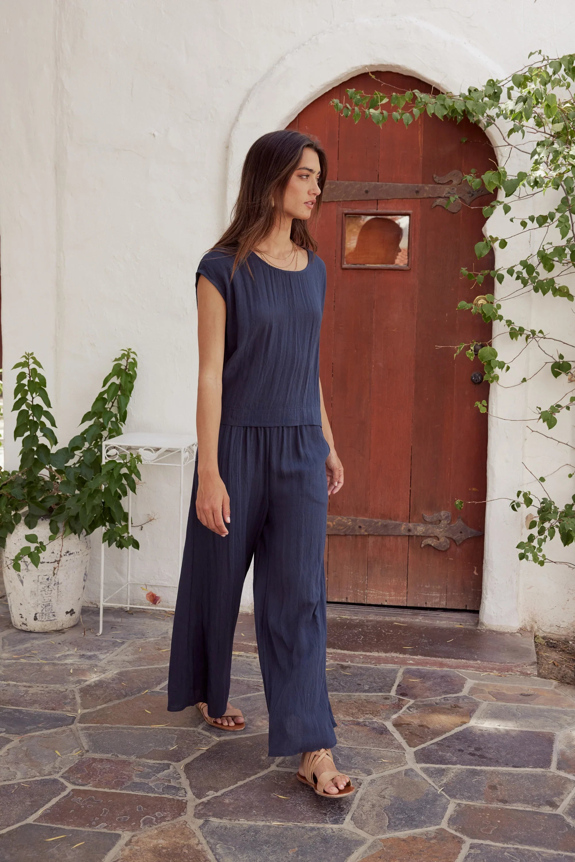 Jaylen Boxy Blouse in Navy