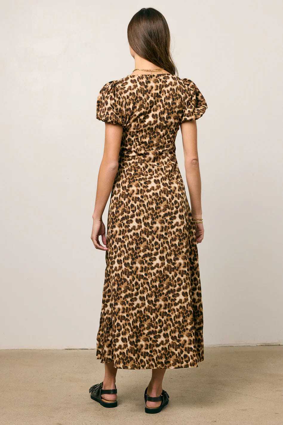 Meradith Leopard Print Midi Dress