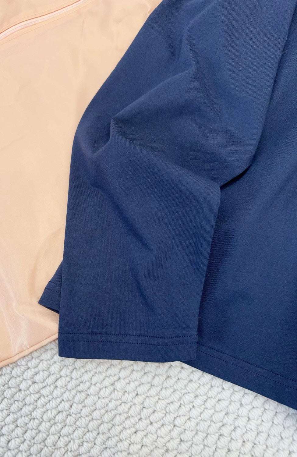 MiuMiu Blue burgundy Long-sleeved Cotton Jersey T-shirt #377089