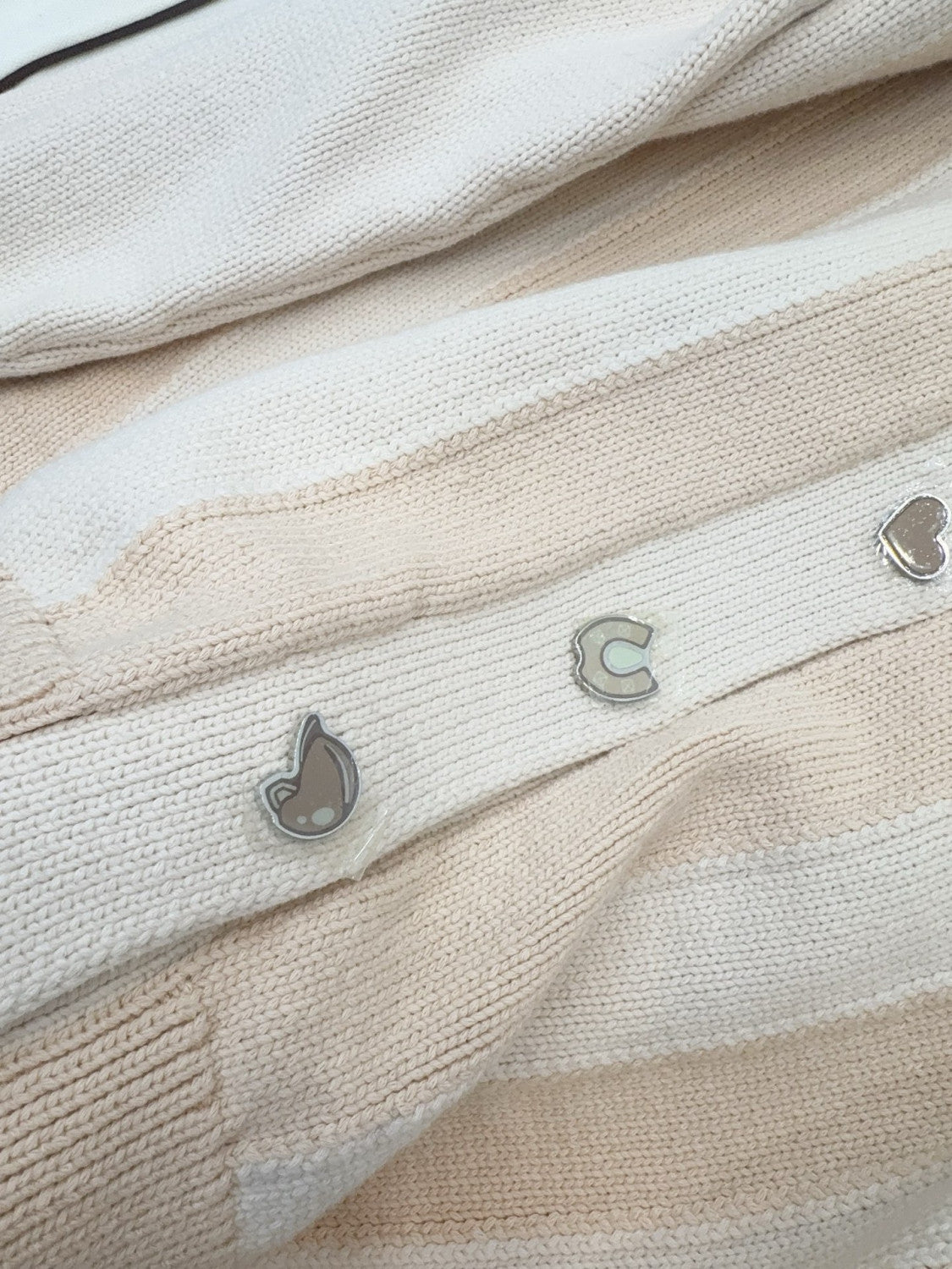 Hermes Long sleeve Long Cardigan Thick Bicolor Cotton #333633