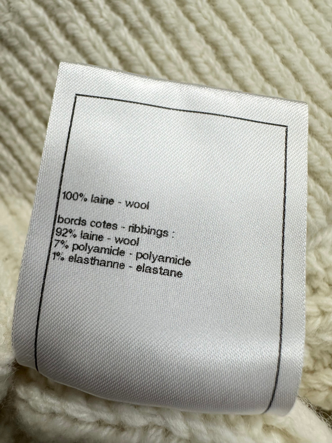 Chanel Pullover Wool Cream and Black #334450