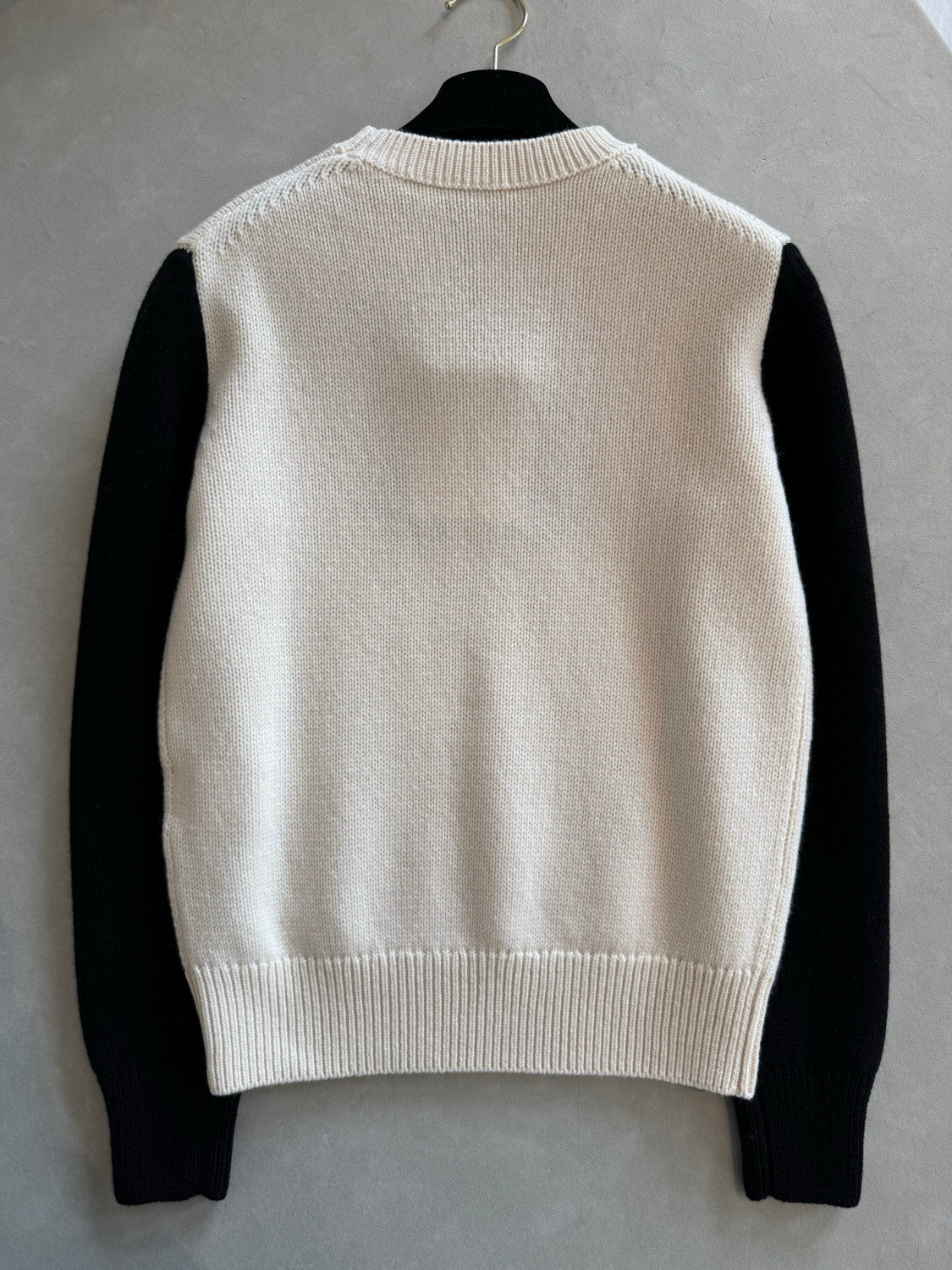 Chanel Pullover Wool Cashmere Ecru Black #334393