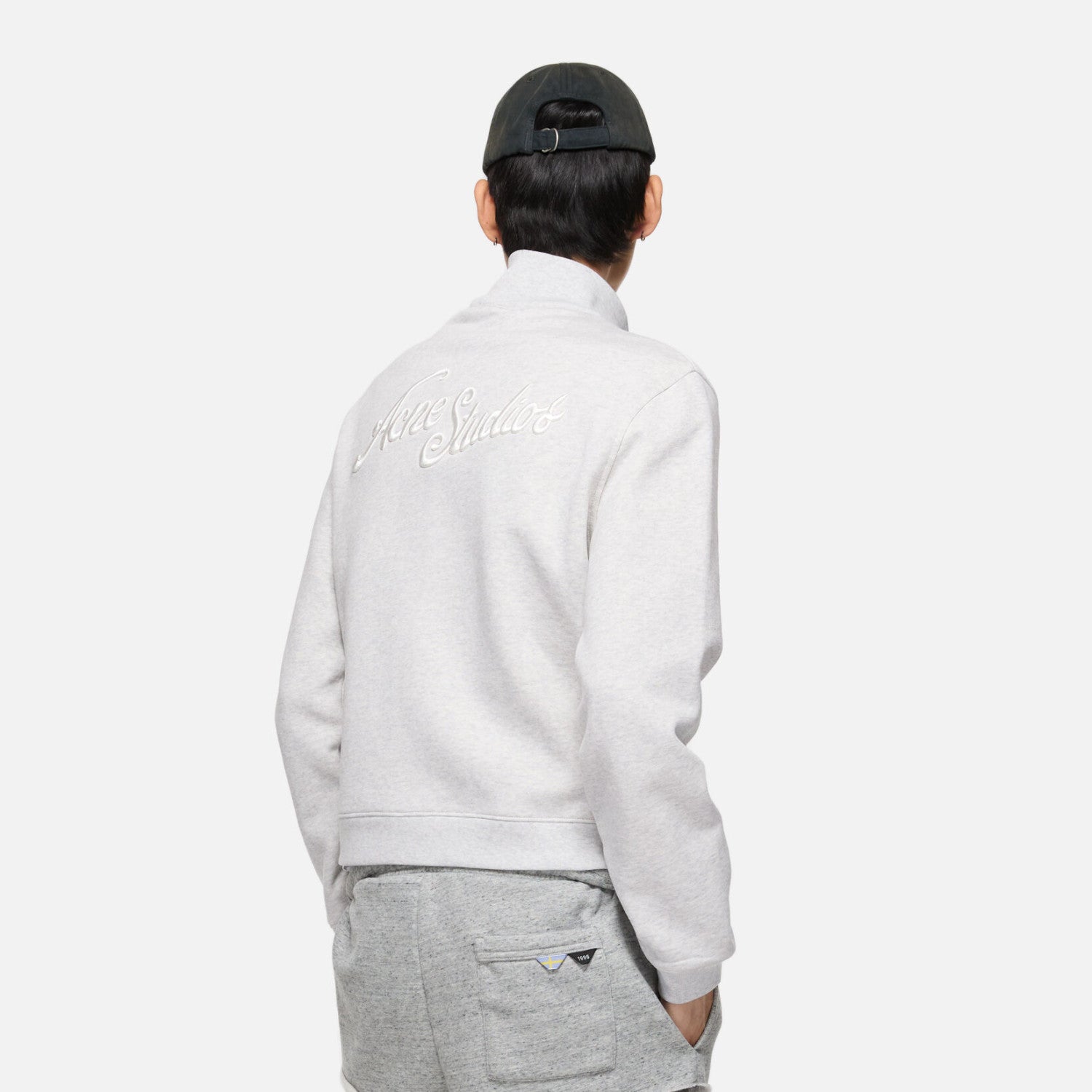Acne Studios Women's And Men's Spring/fall Fashion Casual Solid Color Minimalist Logo Letter Embroidery Zipper Long Sleeve Sweatshirt Jacket #78317