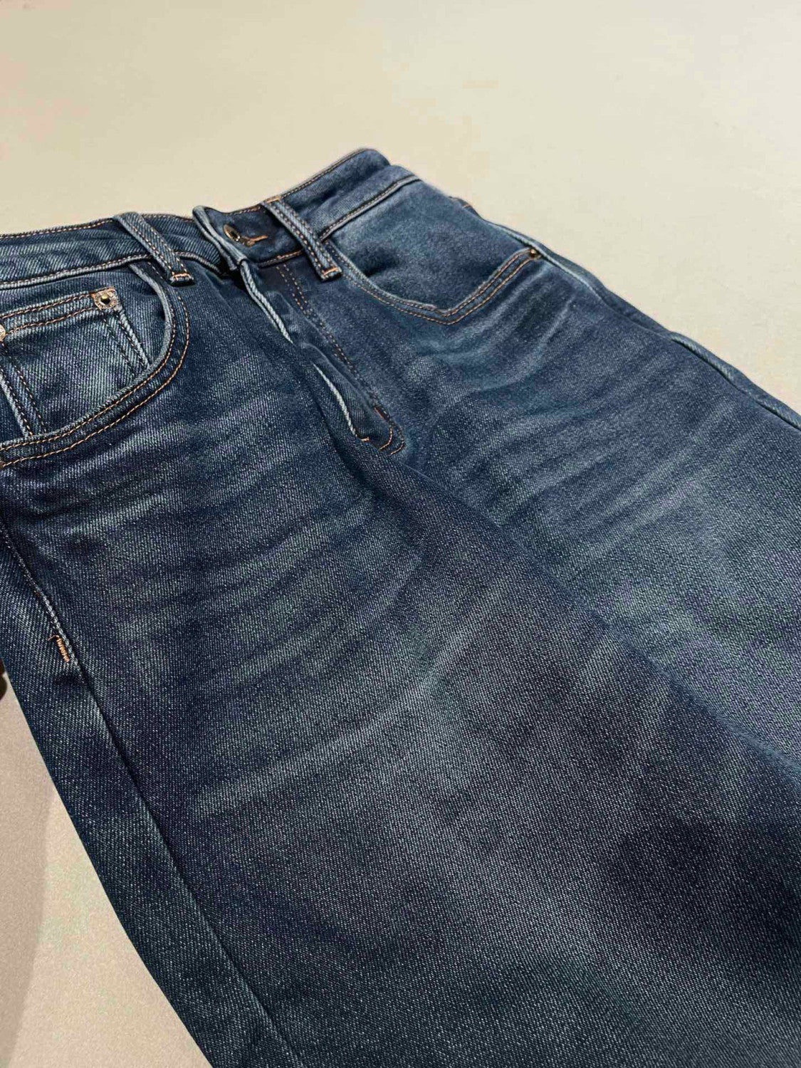 MiuMiu Navy Washed Denim Flared Jeans #335826