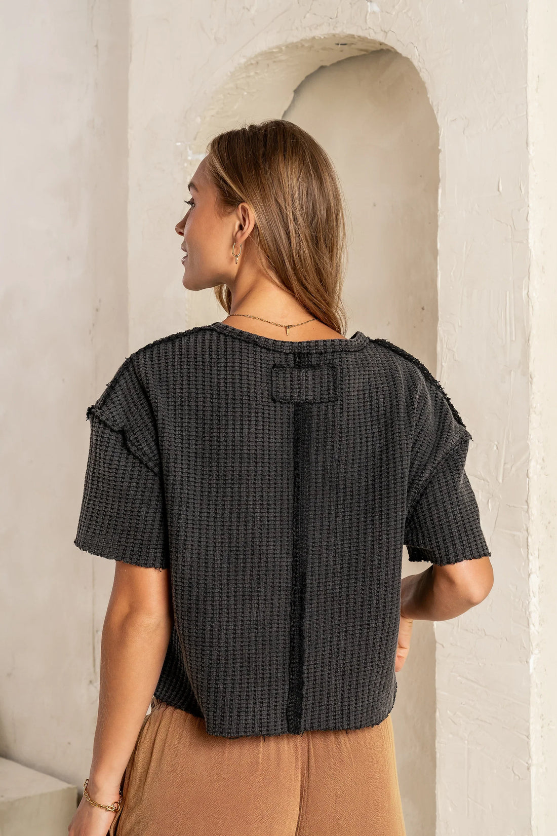 Amaya Knit Tee in Black