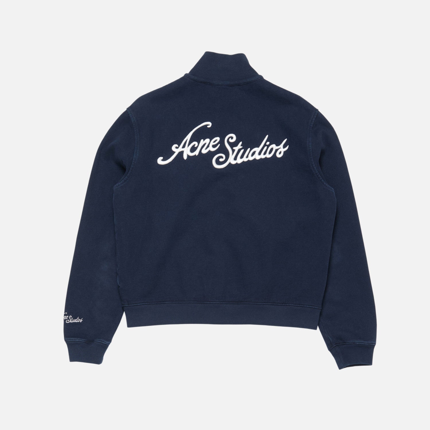 Acne Studios Women's And Men's Spring/fall Fashion Casual Solid Color Minimalist Logo Letter Embroidery Zipper Long Sleeve Sweatshirt Jacket #78317