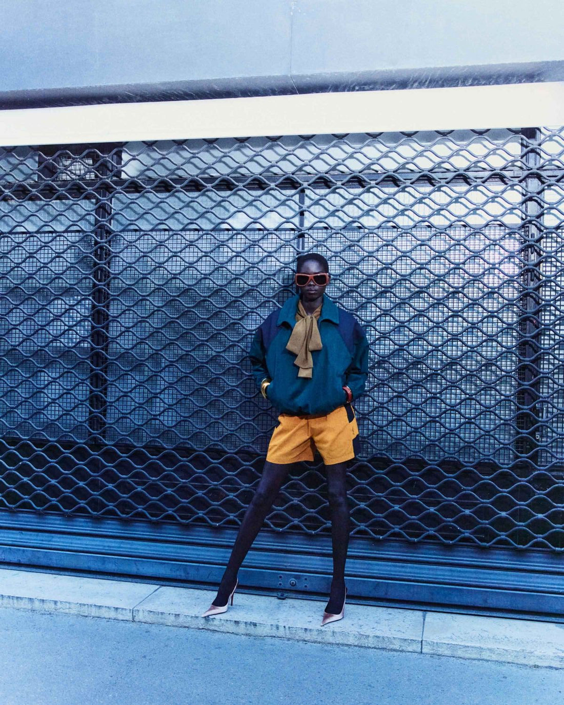 Saint Laurent Cassandre Bermuda Shorts in Cotton in Yellow #377771