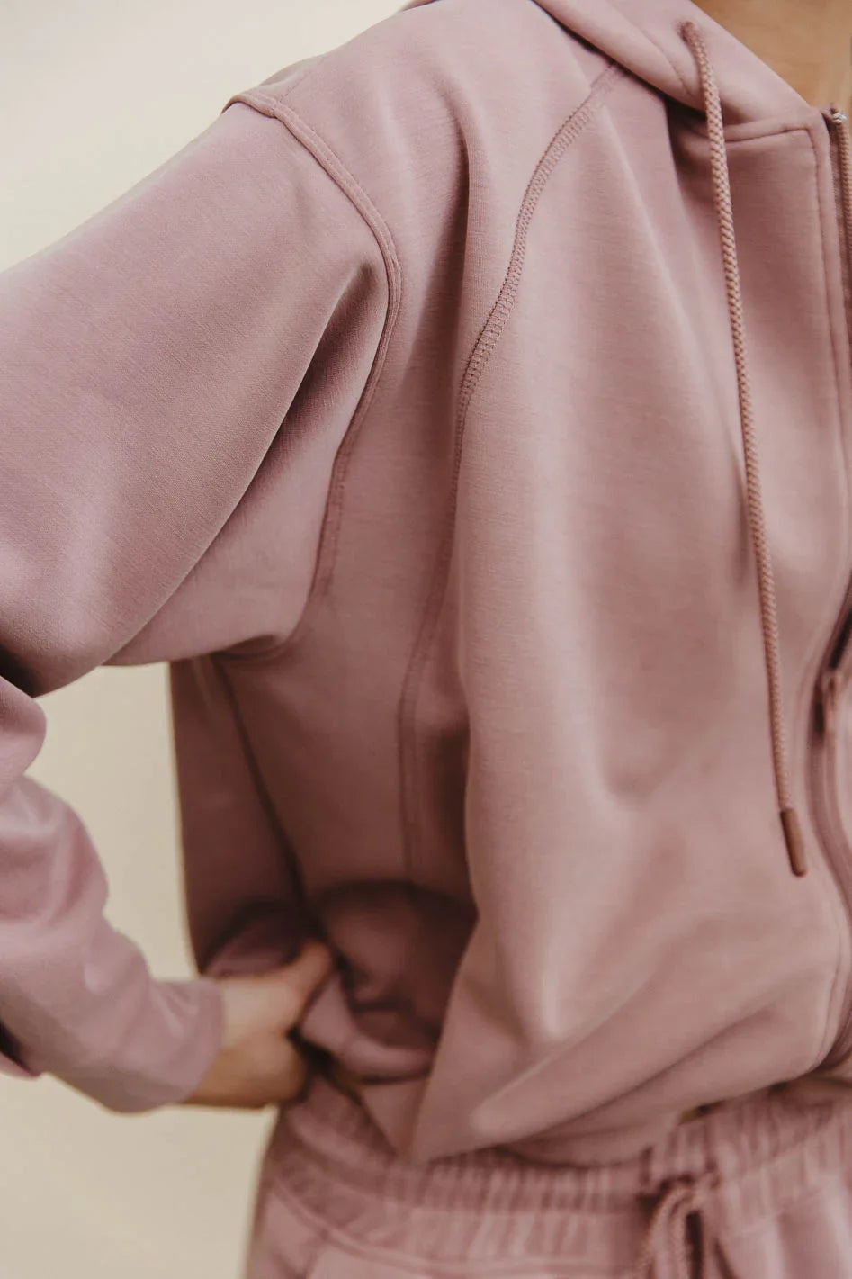 Balance Zip Up Hoodie in Mauve