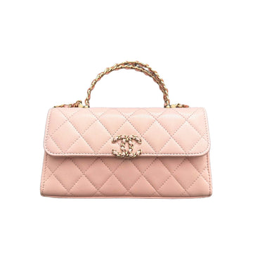 Chanel Women's Gold Metal Chain Grain Embossed Pure Colour Glossy Calfskin Shoulder Crossbody Handbag Bag Bags #76647