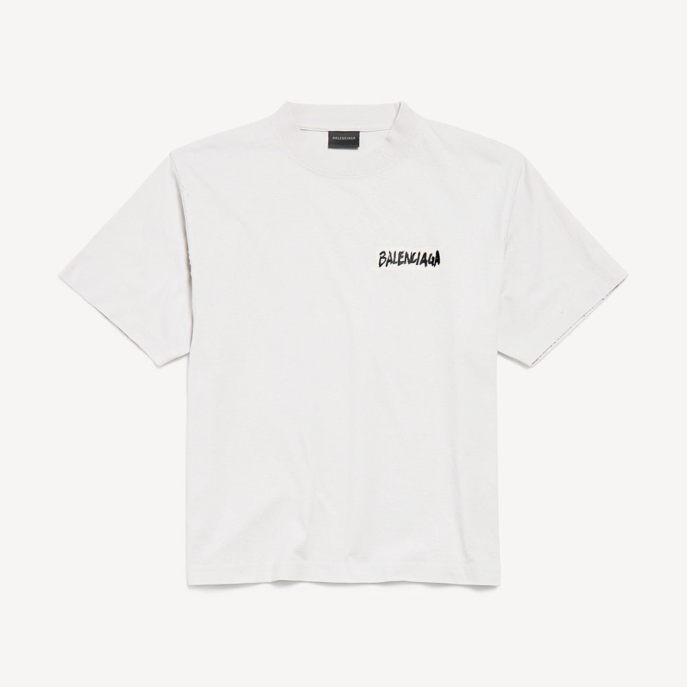 Balenciaga Top-quality Version Women's Masking Tape T-shirt Medium Fit in Faded Black #336738