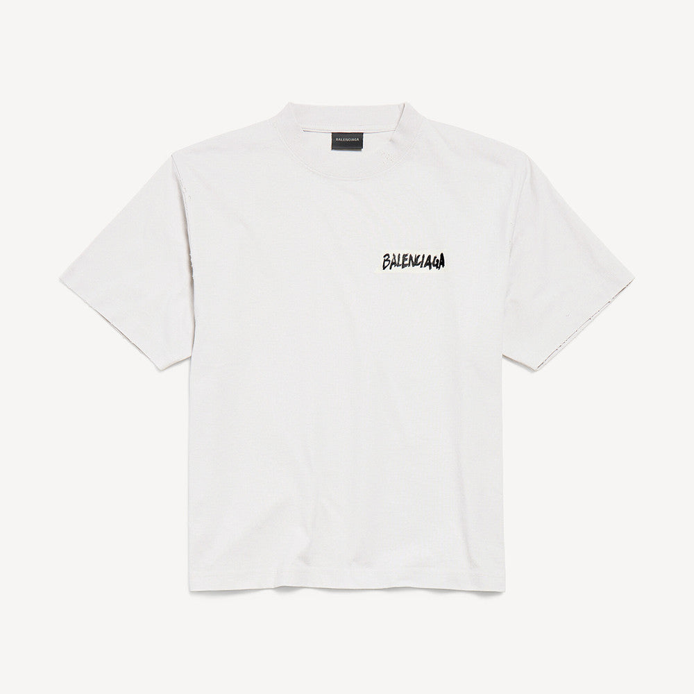 Balenciaga Top-quality Version Women's Masking Tape T-shirt Medium Fit in Faded Black #336738
