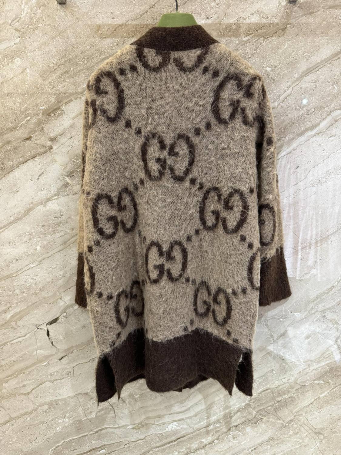 Gucci Women's Fall And Winter Curry Double-sided Single-breasted Gg Knitted Cardigan Luxury Fashion Exquisite Trend Casual Jacket #81623