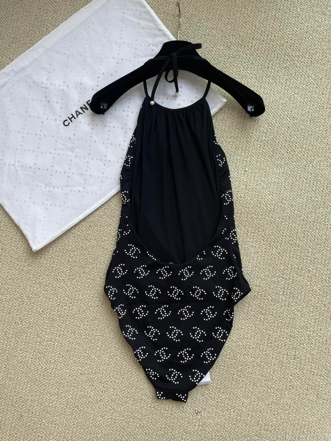 Chane Printed One-Piece Black Swimwear Clothing #375530