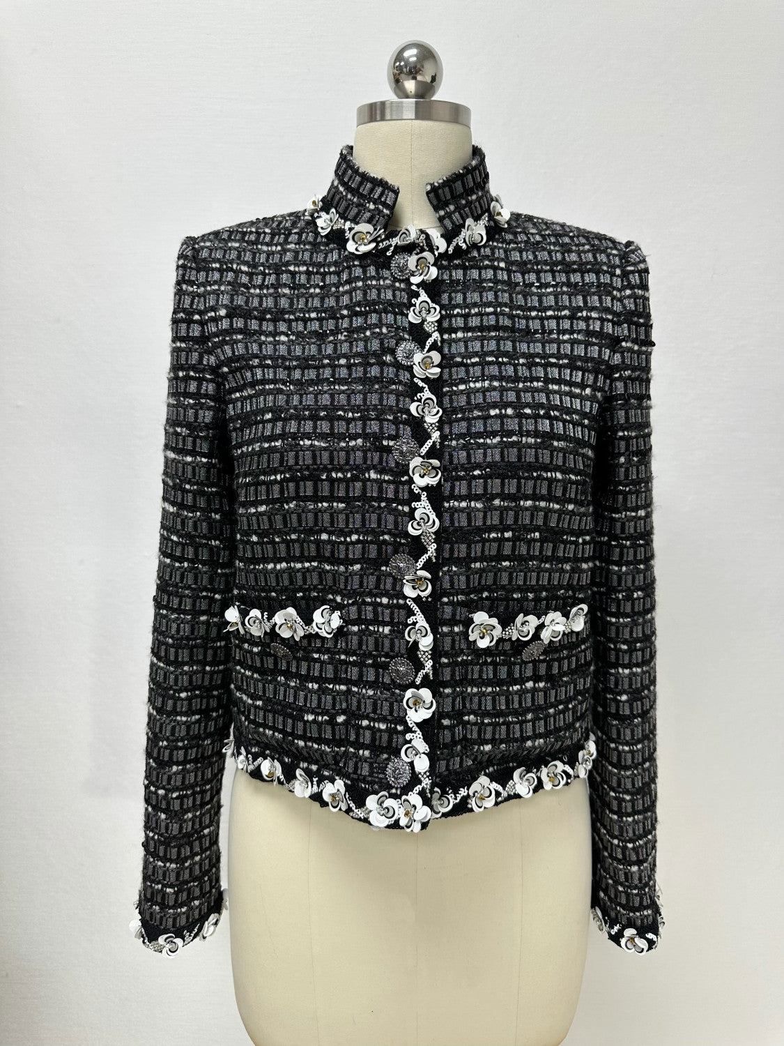 Chanel Women's Soft Tweed Sequined Flower Jacket #334955