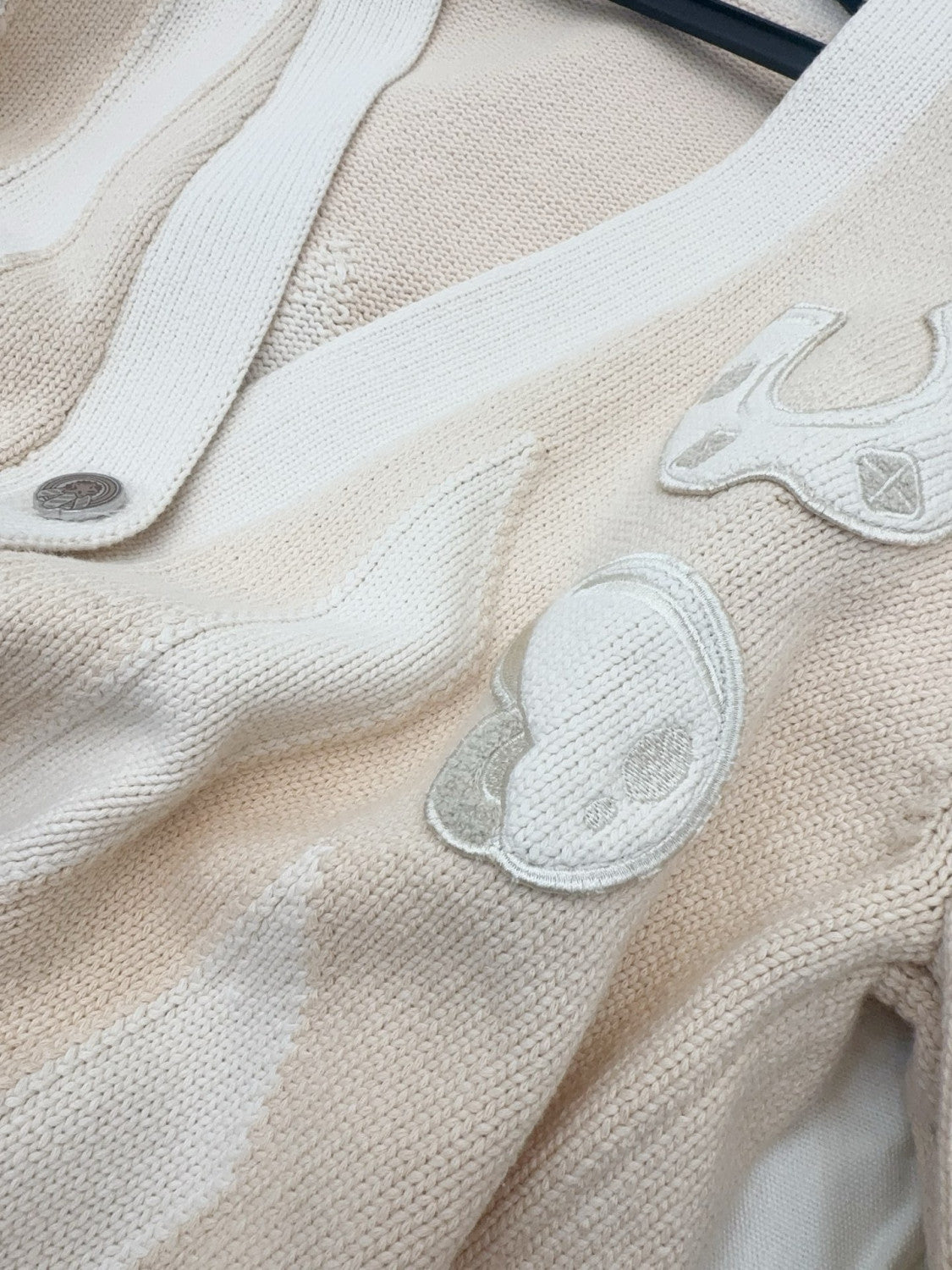 Hermes Long sleeve Long Cardigan Thick Bicolor Cotton #333633