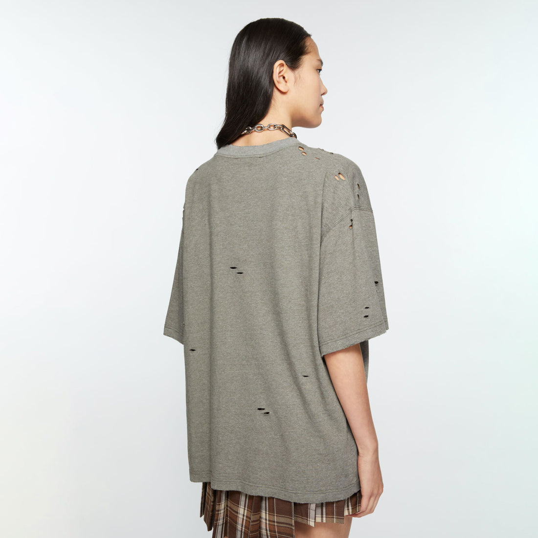Acne Studios Men's and Women's Unisex Summer Fashion Casual Solid Color Vintage Print Cotton Plain Weave Short-Sleeve T-Shirt #78448