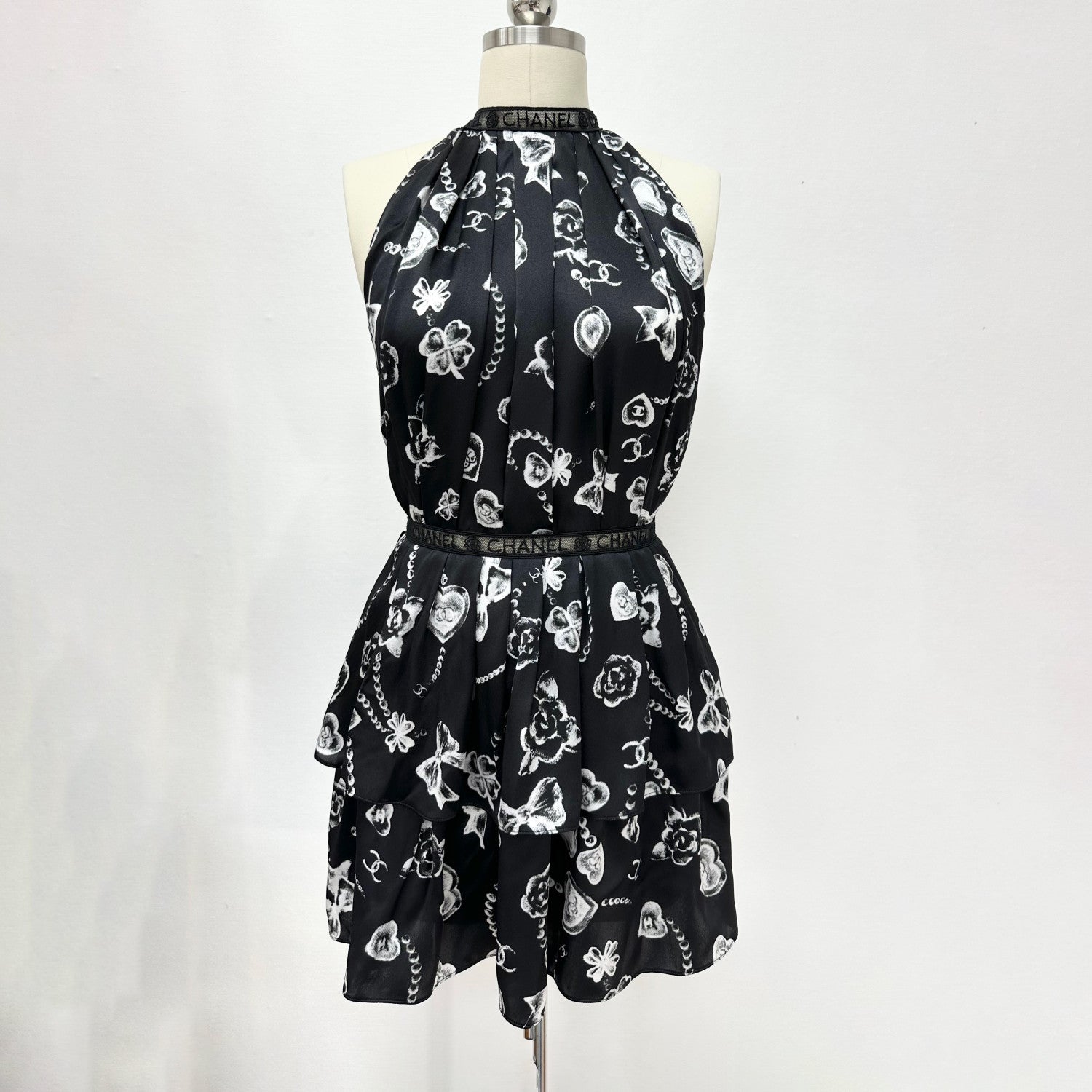 Chanel Women's Classic Summer Fashion Casual Printed Tie-waist Sleeveless Dress #78295