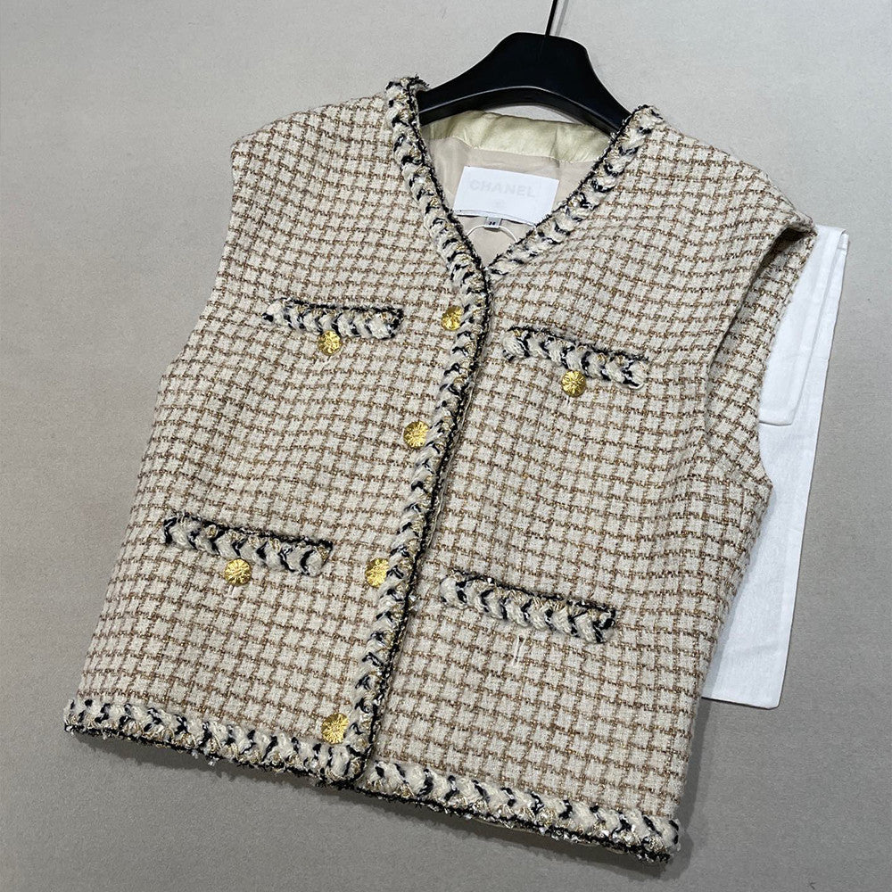 Chanel 25K Women's  Fall/Winter V-neck Single-breasted Vest #333510