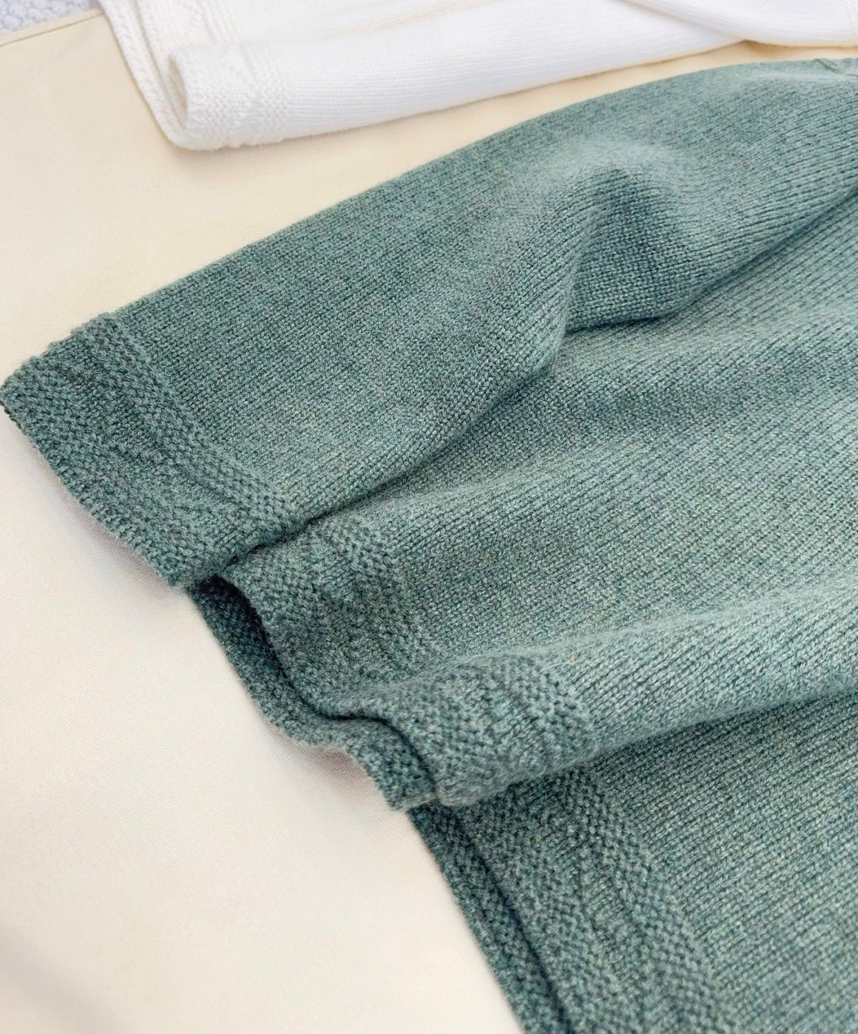 Loro Piana Carezza Sweater Cashmere Green Kelp Melange #336654