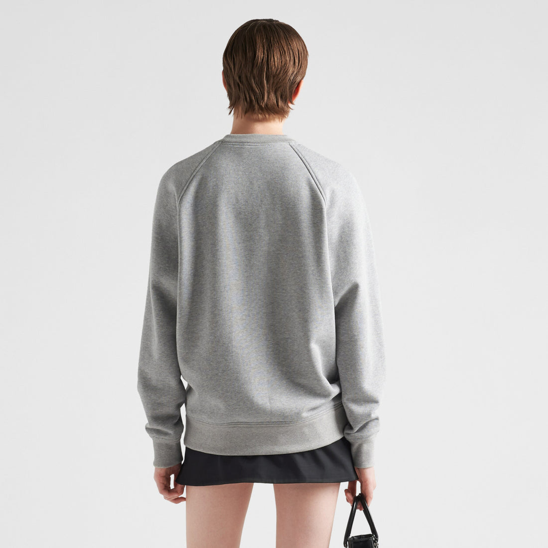 Prada Women's Spring/fall Fashion Casual Solid Color Crew Neck Pullover Sweatshirt With Triangle Logo Long Sleeve Sweatshirt #78538