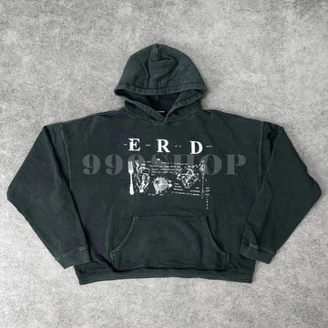 Enfants Riches Deprimes  My Role in the Histort of  War  Washed Distressed Hooded Sweatshirt #333687
