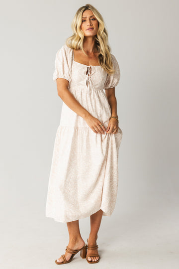 Kelsie Floral Midi Dress in Pink