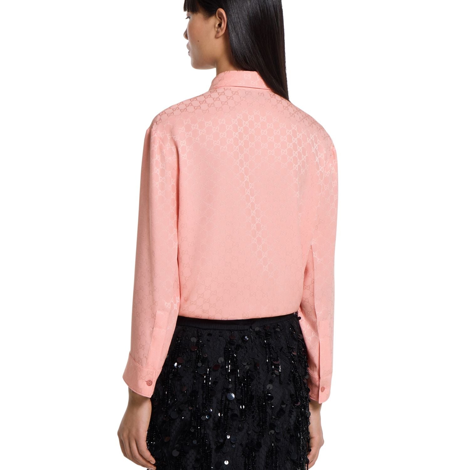 Gucci GG Silk Jacquard Shirt Pink #333632