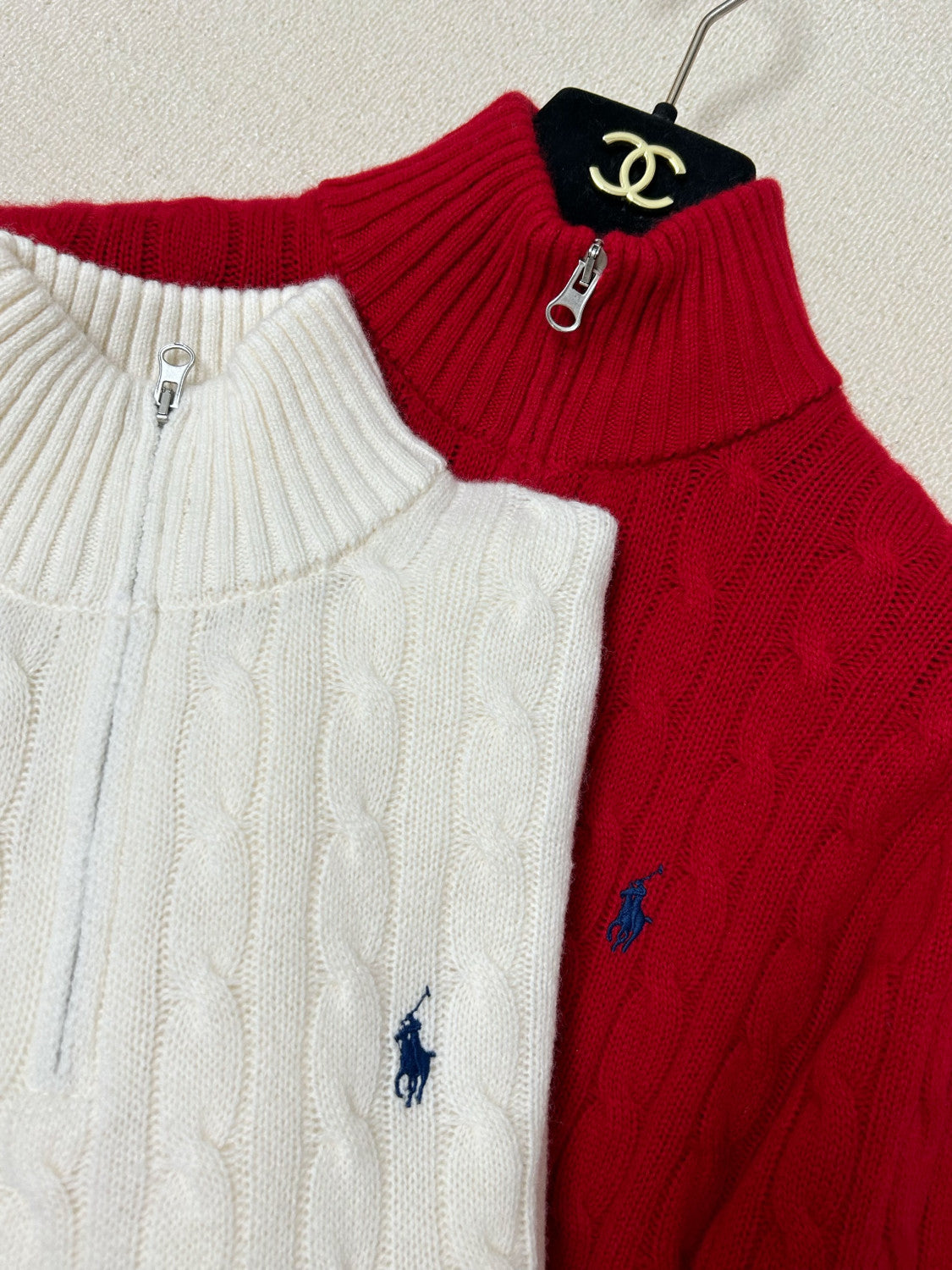 Ralph Lauren Cable-Knit Cotton Quarter Zip Jumper Women #375944