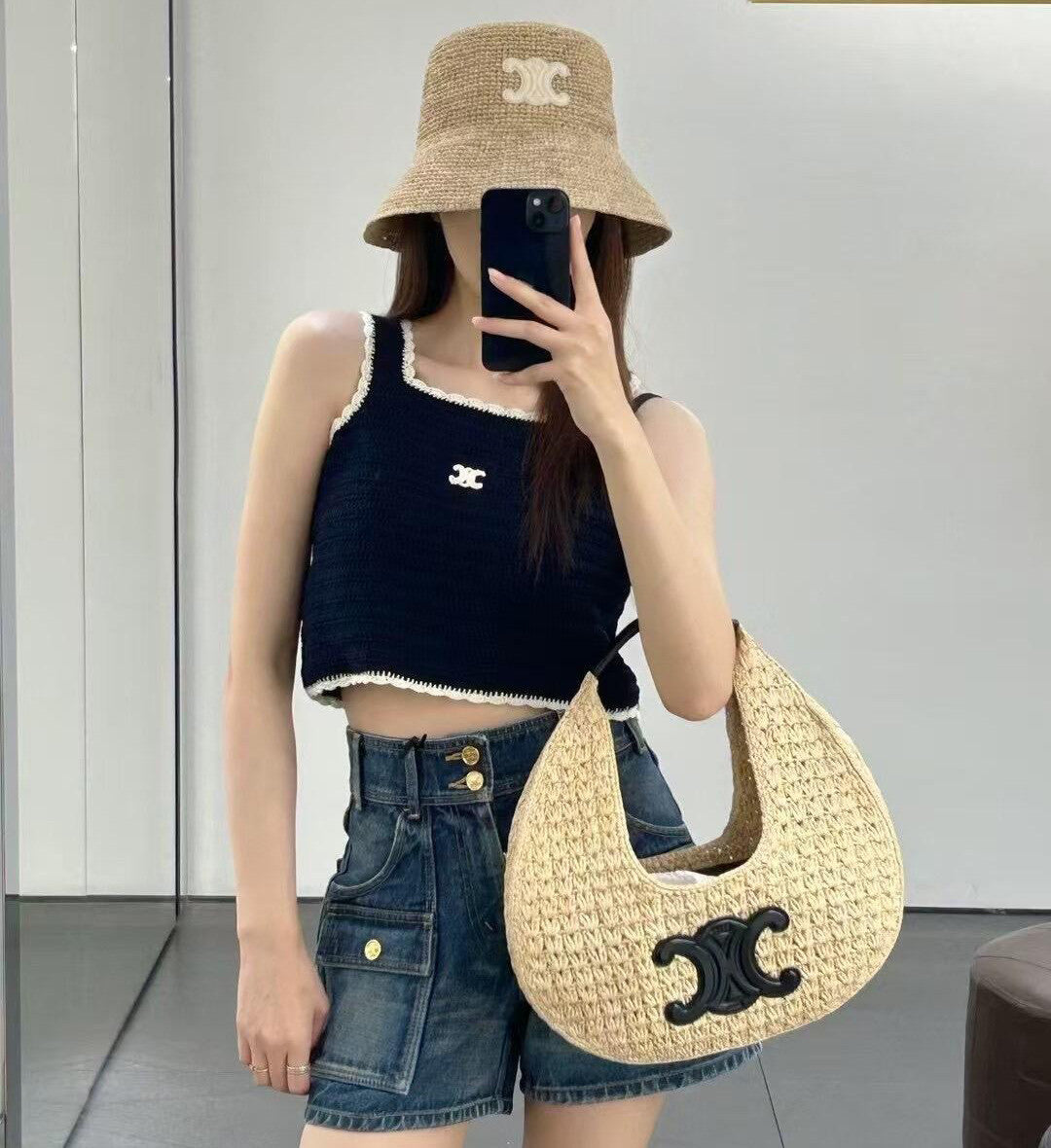 Celine Women's Summer Fashion Casual Square Neck Sleeveless Handmade Crochet Vest #79293