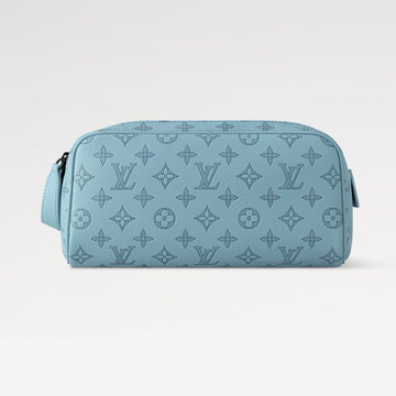 Louis Vuitton DOPP KIT Toiletry Bag Women's  Men's Fashion Trend Handbag Luxury Monogram Shadow Embossed Double Zip Wash Bags M14485 Grey M14885 Light Blue M14843 Dark Blue #81236