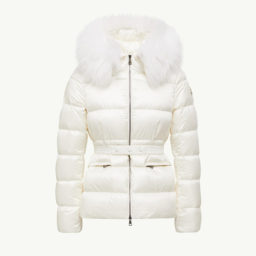 Moncler Black Beige Boed Hooded Shearling Trimmed Short Down Jacket Short Down Jackets #293421