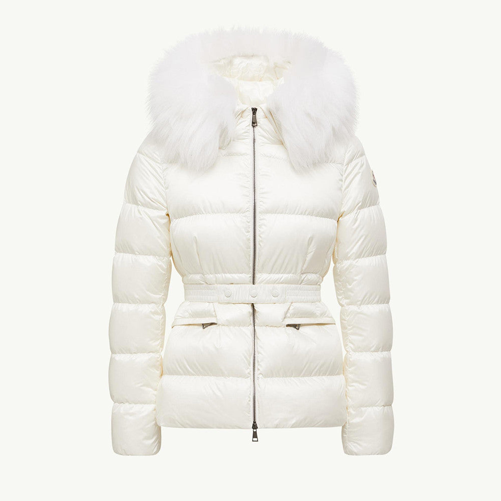 Moncler Black Beige Boed Hooded Shearling Trimmed Short Down Jacket Short Down Jackets #293421