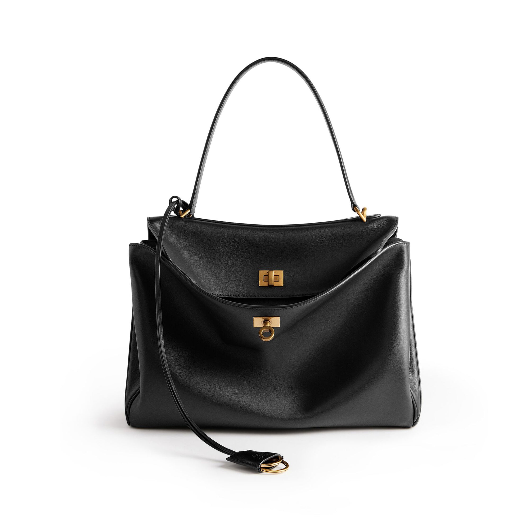 Balenciaga Women's Fashion Rodeo Medium Handbag Casual Pure Color Cowhide Leather Shoulder Crossbody Bags Bags 7897722AA4U1000 Ngvp #9916