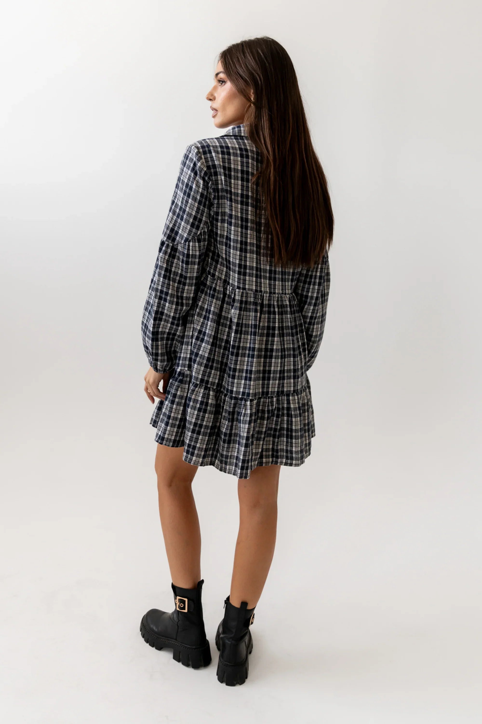 Autumn Plaid Mini Dress