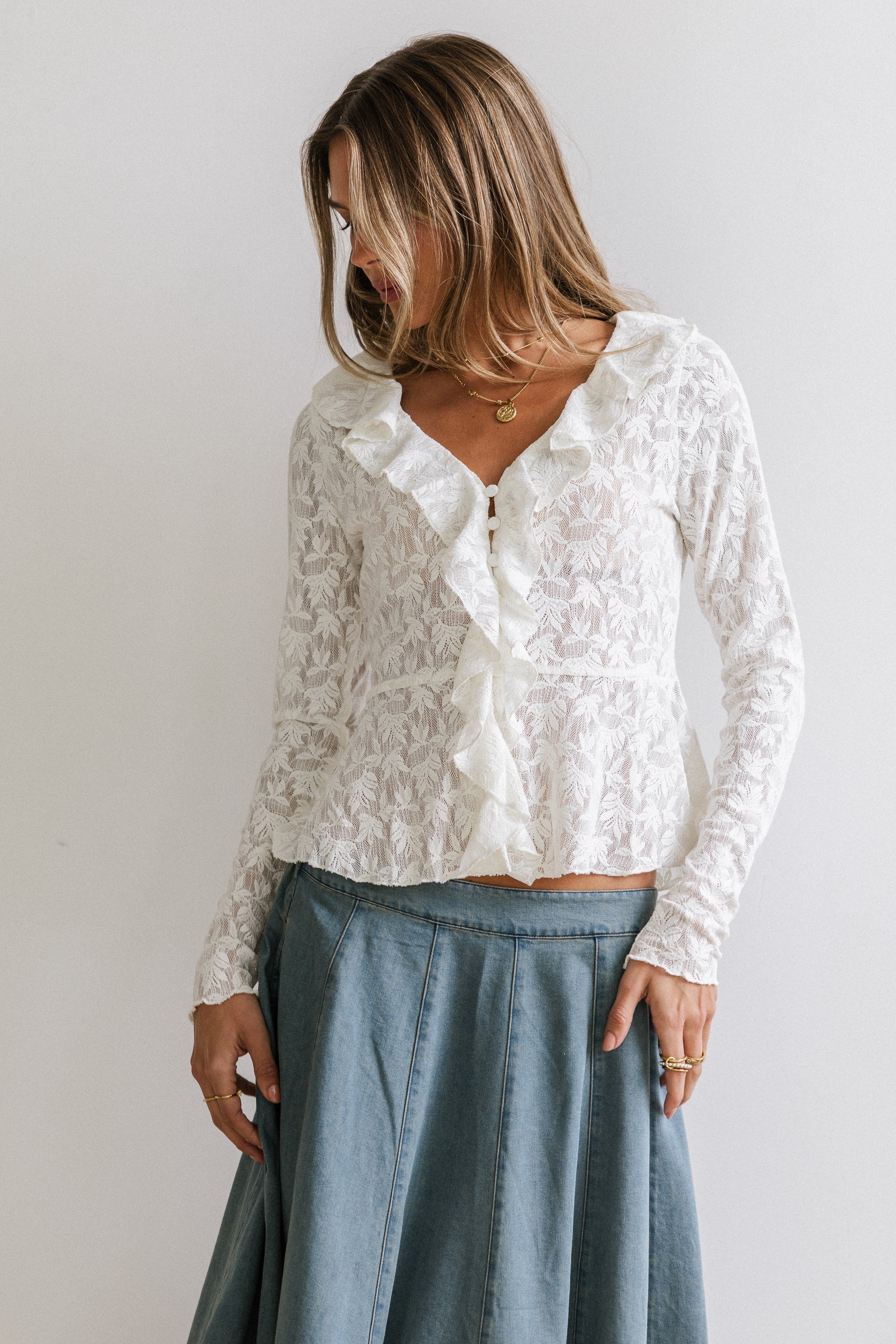 Kinsey Ruffle Lace Top
