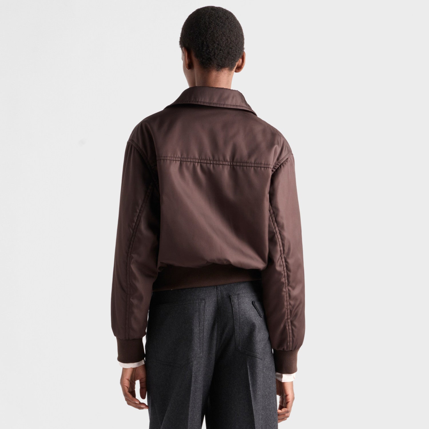 Prada Men's And Women's Spring/Fall Fashion Casual Solid Color Zipper Pocket Collared Long Sleeve Jacket #78485