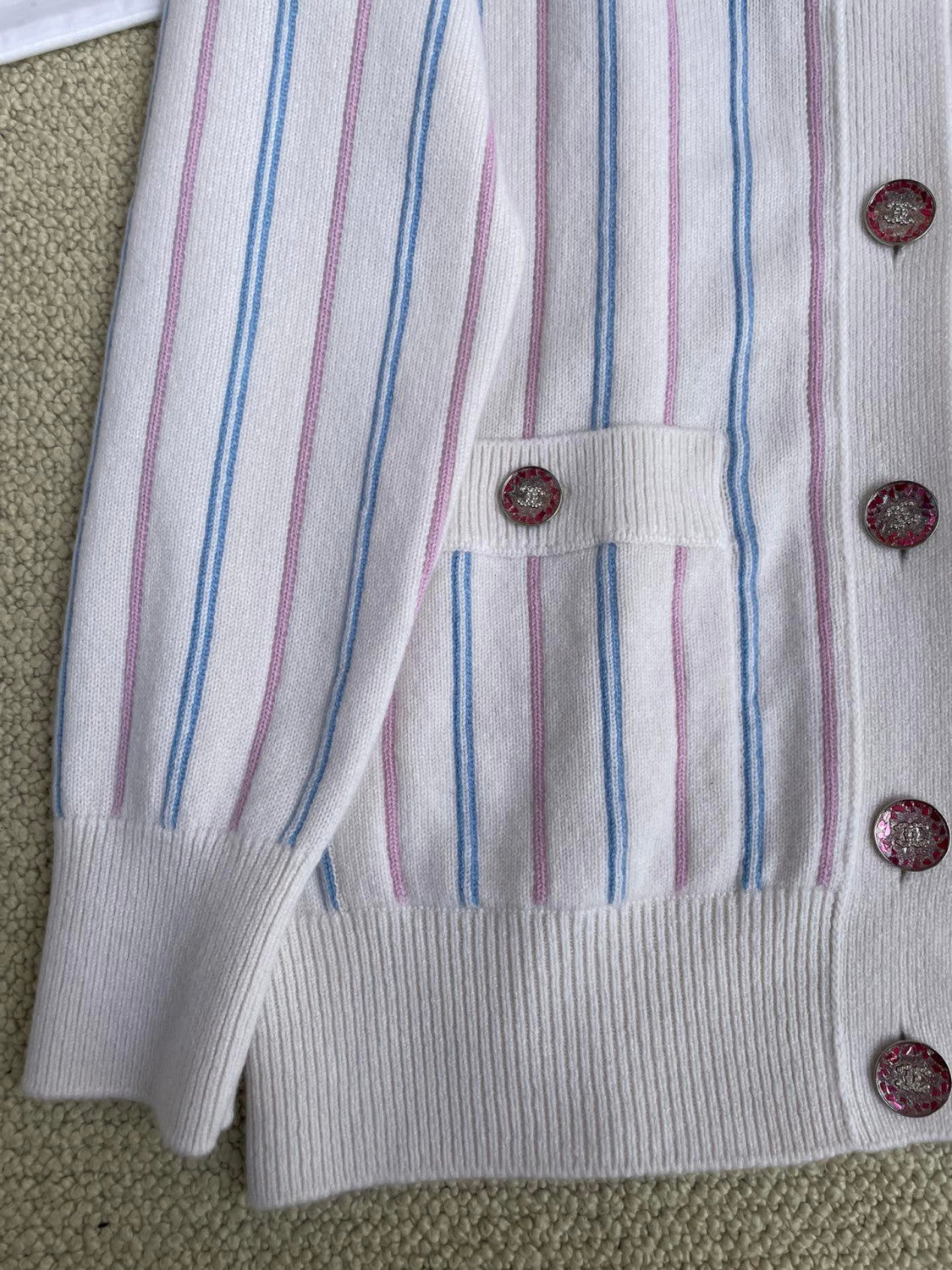 Chanel Striped Cashmere Cardigan #335941