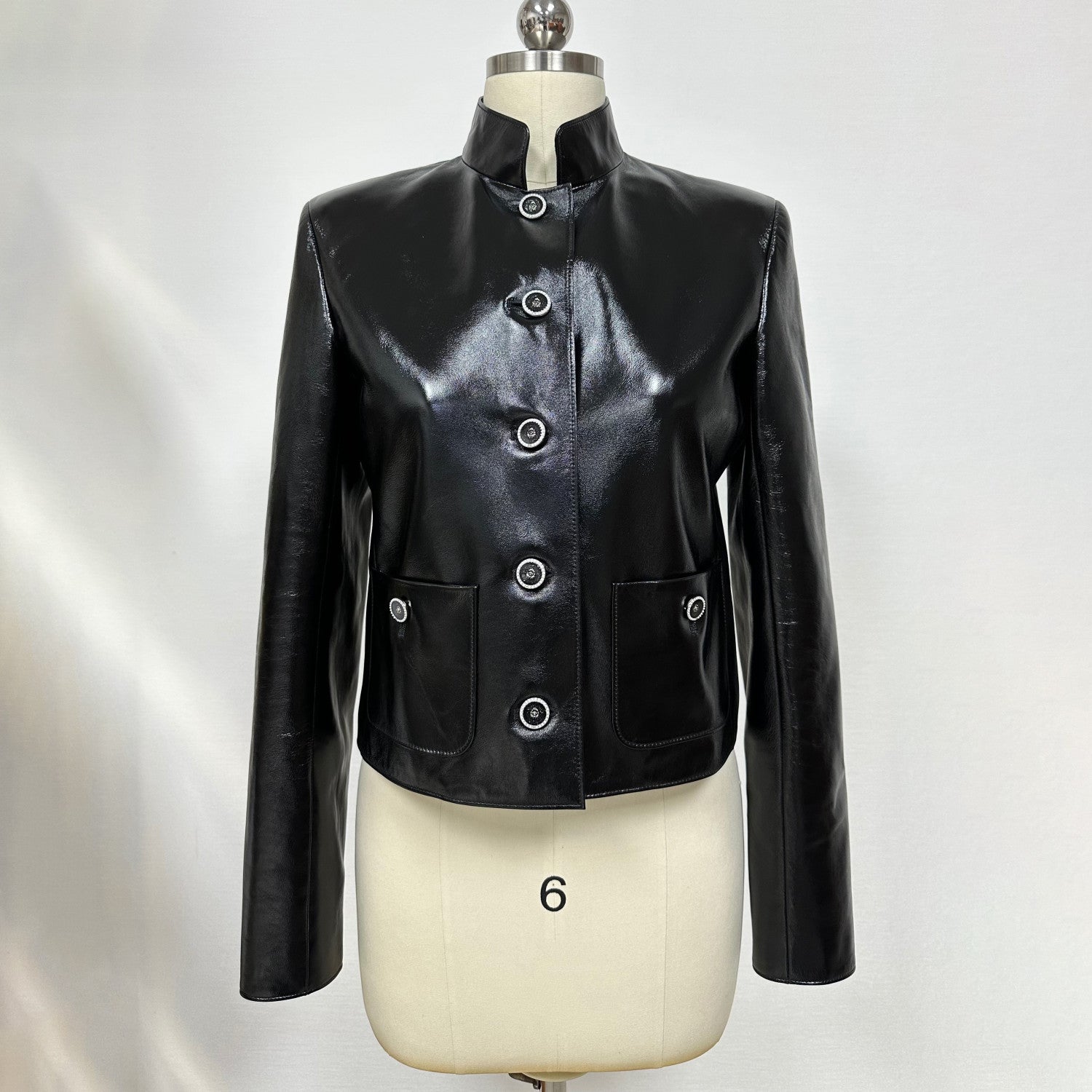 Chanel Women's Spring/Fall Fashion Classic Lapel Long Sleeve Leather Single Breasted Jacket #78487