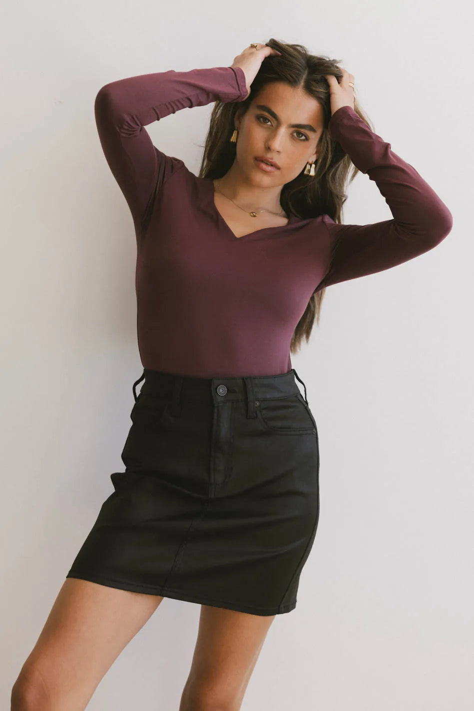 Iris Basic Top in Wine