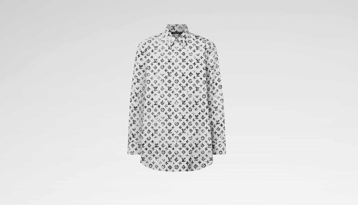 Louis Vuitton Women's Spring/Autumn Graphic Monogram Cotton Collared Loose-Fitting Long-Sleeved Shirt #81511
