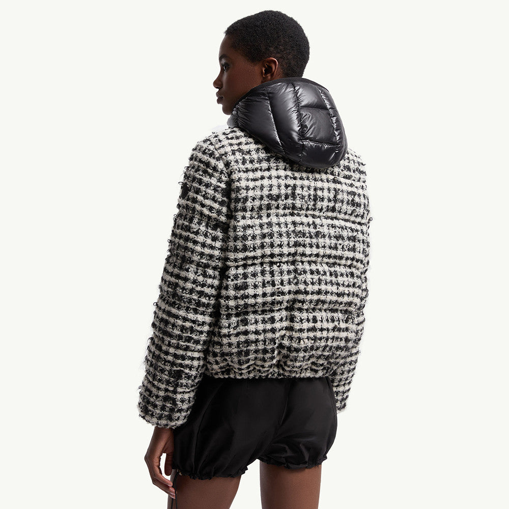 Moncler Andronne Tweed Hooded Short Down Jacket #336204