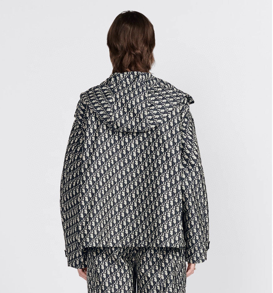Dior Women's Fashionable Casual Winter Hooded Zipper Jacket Twill Print Long Sleeve Outerwear Jacket #78674