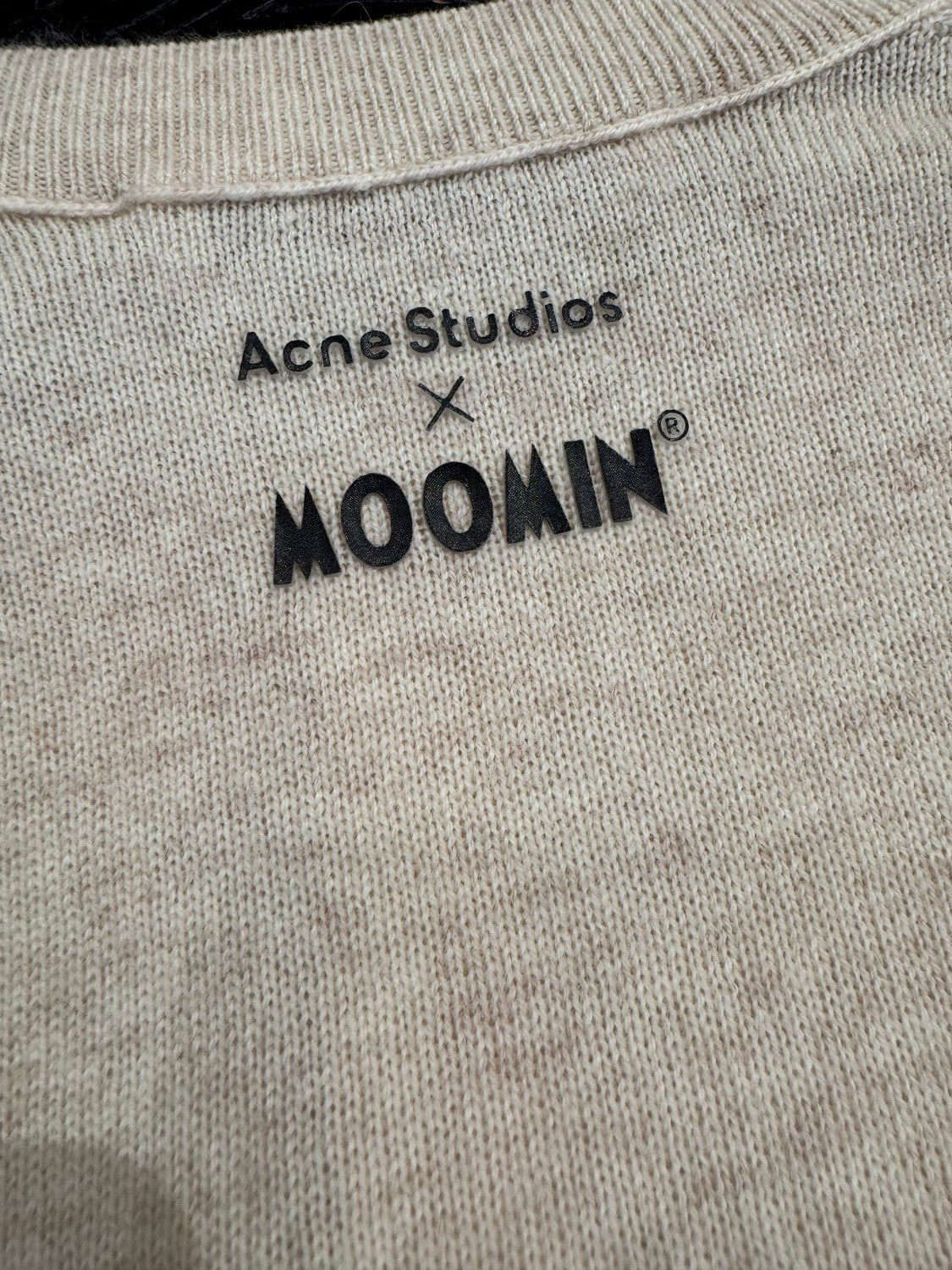 Acne Stuidos x moomin Co-branded women's cartoon round neck casual knitted cardigan #332139