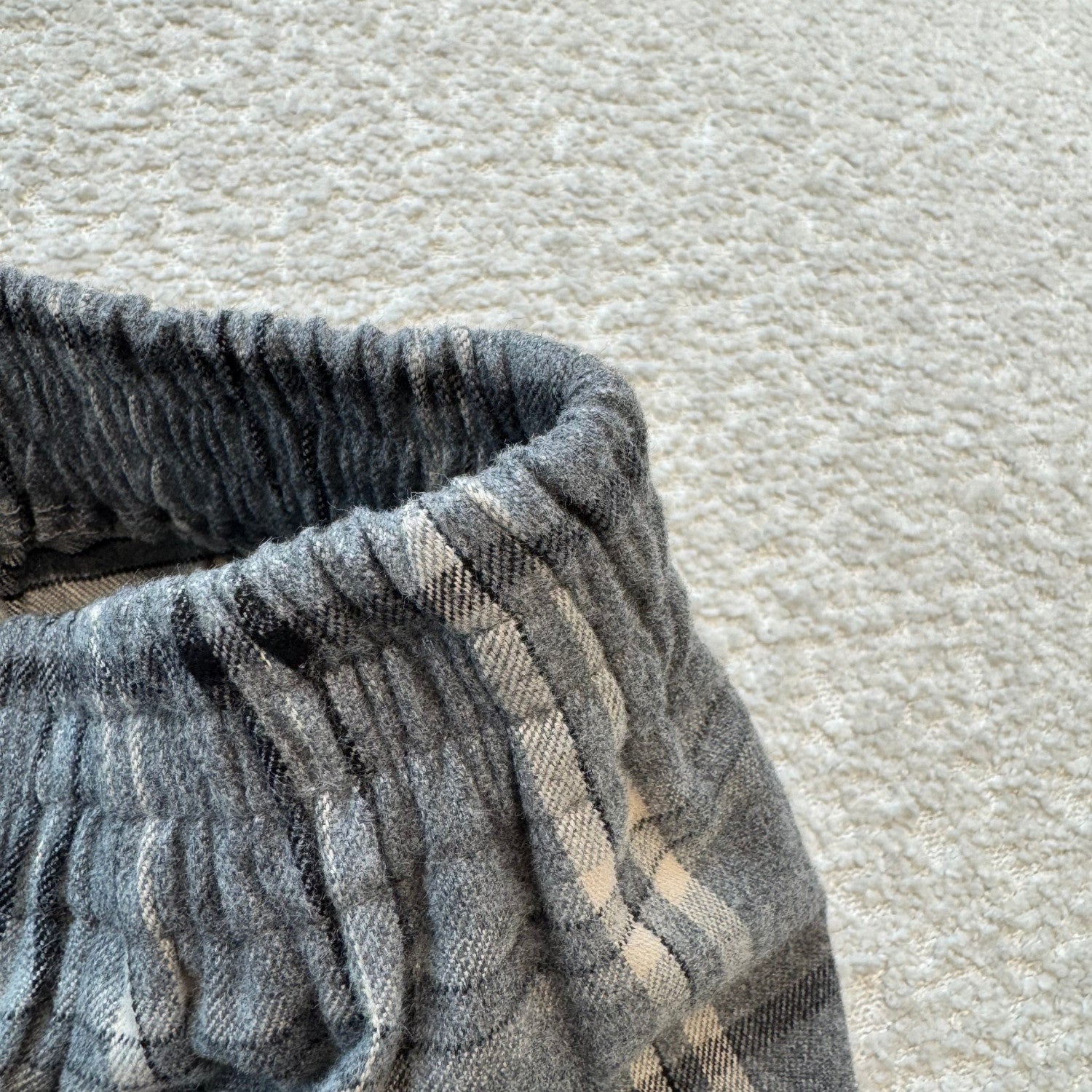 MiuMiu Slate Gray Checked Flannel Shirt Miniskirt #333609