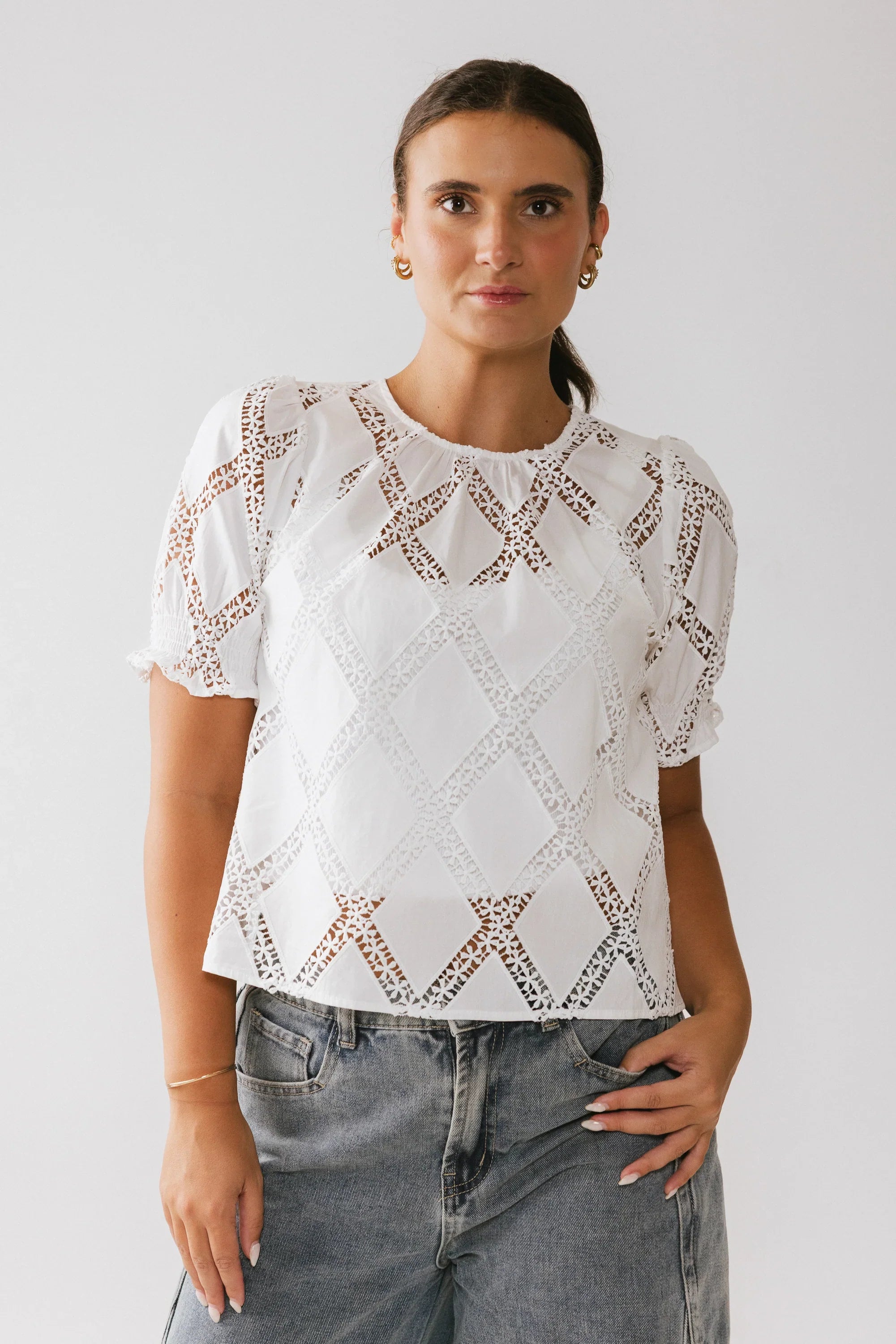 Noelle Loose Blouse in White